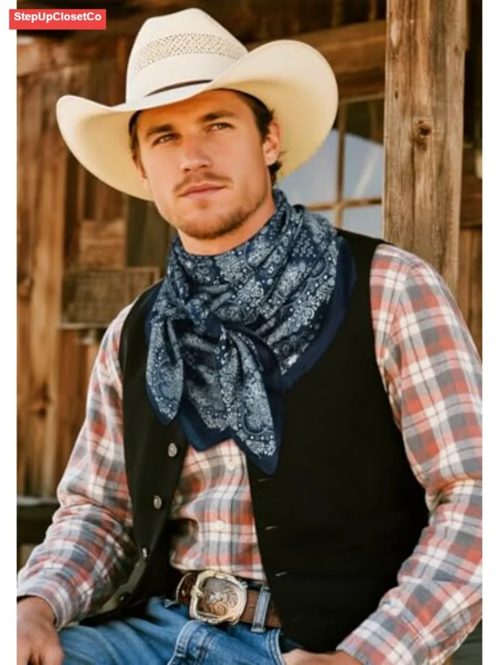 Extra Large Oversize Western Wild Rag Scarf Bandana Cowboy Neckerchief Shawl XL